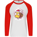 Christmas Bee Merry Funny Novelty Mens L/S Baseball T-Shirt White/Red