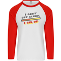 I Don't Get Older Funny Gaming Gamer Birthday Mens L/S Baseball T-Shirt White/Red