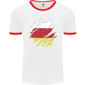 Torn Flag South Ossetia Mens Ringer T-Shirt White/Red