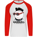 Baseball Punk Rocker Mens L/S Baseball T-Shirt White/Red