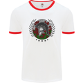 Welsh Bodybuilding Flag Gym Training Wales Mens Ringer T-Shirt White/Red