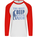 The Next Beep Funny Metal Detecting Mens L/S Baseball T-Shirt White/Red