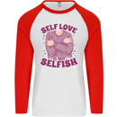 Self Love is Not Selfish Mens L/S Baseball T-Shirt White/Red
