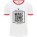 Keep Calm & Make Some Noise Rock n Roll Mens Ringer T-Shirt White/Red