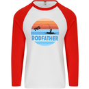 The Rodfather Funny Fishing Rod Father Mens L/S Baseball T-Shirt White/Red