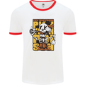 Pick Your Poison Beer Alcohol Skull Skeleton Mens Ringer T-Shirt White/Red