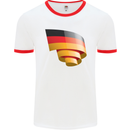 Curled Germany Flag German Day Football Mens Ringer T-Shirt White/Red