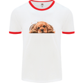 A Cute Cocker Spaniel Dog Mens Ringer T-Shirt White/Red