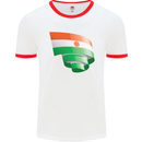 Curled Niger Flag Nigerien Day Football Mens Ringer T-Shirt White/Red