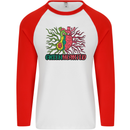 Healthy Green Hearted Avocado Funny Health Mens L/S Baseball T-Shirt White/Red
