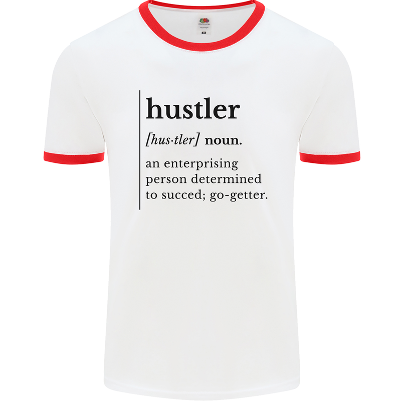Hustler Definition Entrepreneur Hustle Mens Ringer T-Shirt White/Red