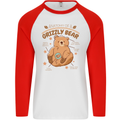 Anatomy of a Grizzly Bear Mens L/S Baseball T-Shirt White/Red