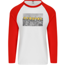 Crypto Workers New York Parody Funny Bitcoin Mens L/S Baseball T-Shirt White/Red