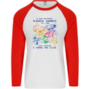 A Day Without Video Games Mens L/S Baseball T-Shirt White/Red