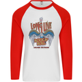 Long Live Rock n Roll Heavy Metal Guitar Mens L/S Baseball T-Shirt White/Red