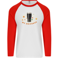 My Guiness Universe Mens L/S Baseball T-Shirt White/Red