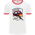 German Poker Shark Mens Ringer T-Shirt White/Red