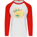 Save the Cuhbby Unicorns Funny Rhino Mens L/S Baseball T-Shirt White/Red