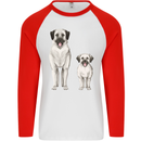 Anatolian Shepherd Dog and Puppy Mens L/S Baseball T-Shirt White/Red