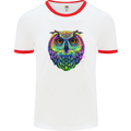 A Colourful Owl Mens Ringer T-Shirt White/Red