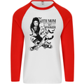 Goth Mum Like a Regular but Spookier Gothic Mens L/S Baseball T-Shirt White/Red