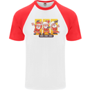 Dancing Santa Funny Christmas Dance Xmas Mens S/S Baseball T-Shirt White/Red