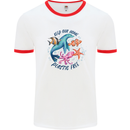 Plastic Free Climate Change Octopus Seal Fish Mens Ringer T-Shirt White/Red
