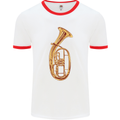 Tenorhorn Brass Musical Instrument Mens Ringer T-Shirt White/Red