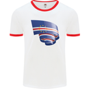 Curled Cape Verde Flag Verdean Day Football Mens Ringer T-Shirt White/Red