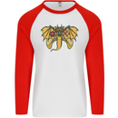 Dragon Joypad Joystick Video Games Console Mens L/S Baseball T-Shirt White/Red