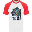 Dungeons & Ferrets Role Play Games RPG Mens S/S Baseball T-Shirt White/Red