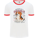 Beagle Anatomy Funny Dog Mens Ringer T-Shirt White/Red