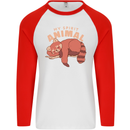 Red Panda My Spirit Animal Mens L/S Baseball T-Shirt White/Red