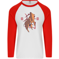 Chinese Zodiac Shengxiao Year of the Pig Mens L/S Baseball T-Shirt White/Red