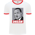 Dream Martin Luther King Black Lives Matter Mens Ringer T-Shirt White/Red