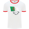 Curled Algeria Flag Algerian Day Football Mens Ringer T-Shirt White/Red