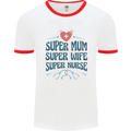 Super Mum Wife Nurse Mothers Day Gift Mens Ringer T-Shirt White/Red