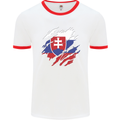 Torn Slovakia Flag Slovakia Day Football Mens Ringer T-Shirt White/Red