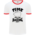 Time Running Out Climate Change Mens Ringer T-Shirt White/Red