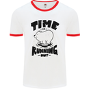 Time Running Out Climate Change Mens Ringer T-Shirt White/Red