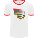 Curled Armenia Flag Armenian Day Football Mens Ringer T-Shirt White/Red