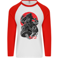 Magic Mushrooms Weed Japanese Alien Mens L/S Baseball T-Shirt White/Red