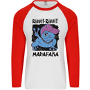 Ribbit Madafaka Funny Gangsta Frog Mens L/S Baseball T-Shirt White/Red