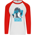 Master Hedgehog Funny Movie Parody Mens L/S Baseball T-Shirt White/Red