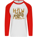 Quad Bike How I Roll Mens L/S Baseball T-Shirt White/Red