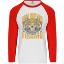 Gone Hunting Then Fishing Funny Hunter Mens L/S Baseball T-Shirt White/Red