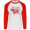 Chinese Zodiac Shengxiao Year of the Ox Mens L/S Baseball T-Shirt White/Red