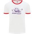 Maybe Never Lazy Cat Sleeping Mens Ringer T-Shirt White/Red