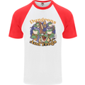 Dungeons & Frogs Role Play Games RPG Mens S/S Baseball T-Shirt White/Red