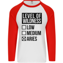 Levels of Wildness Aries Mens L/S Baseball T-Shirt White/Red